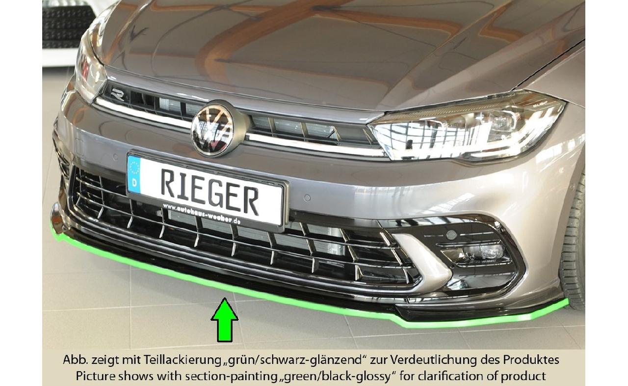 RIEGER TUNING Lame de pare-choc AV en ABS/noir brillant pour VW