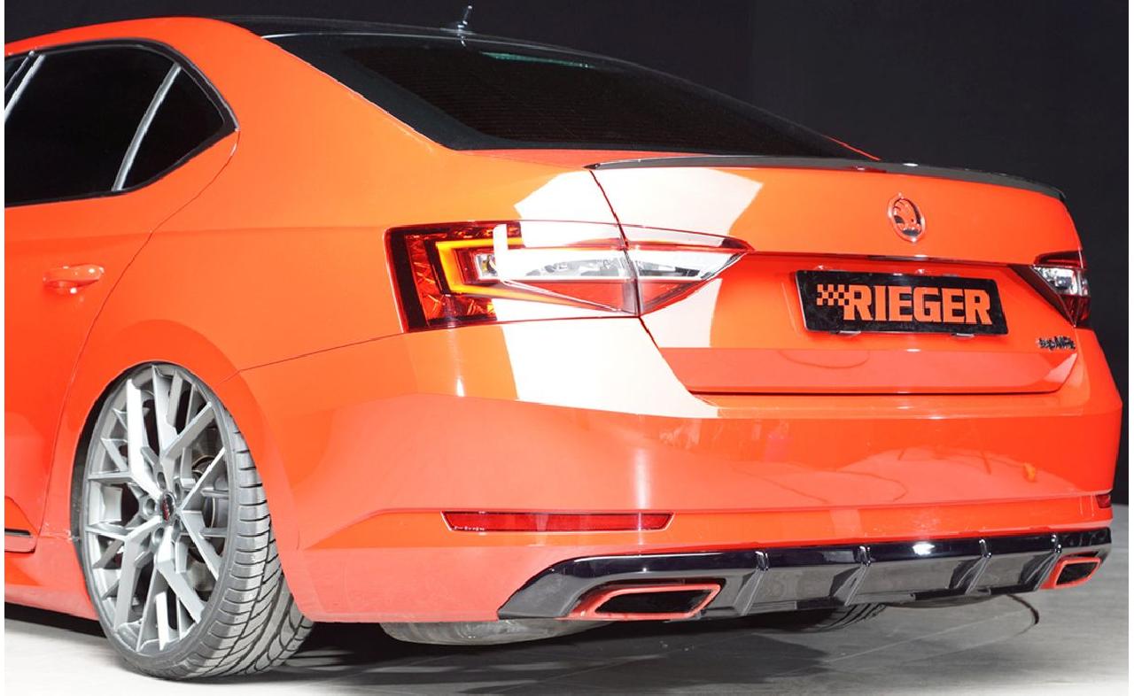 Tuningar RIEGER TUNING Diffuseur AR en ABS/noir brillant pour SKODA Superb (3V ...