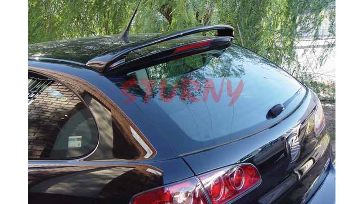 Becquet De Toit Pour Seat Ibiza 6L (2002-2008) - Modèle 'Large' En PU-Rim - Noir - Compatible 3/5 Portes