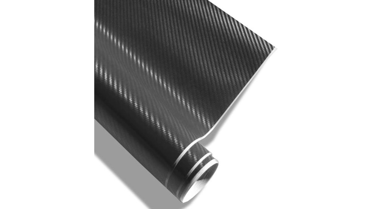 Rouleau de film carbone 3D noir structuré autocollant 152 x 200cm