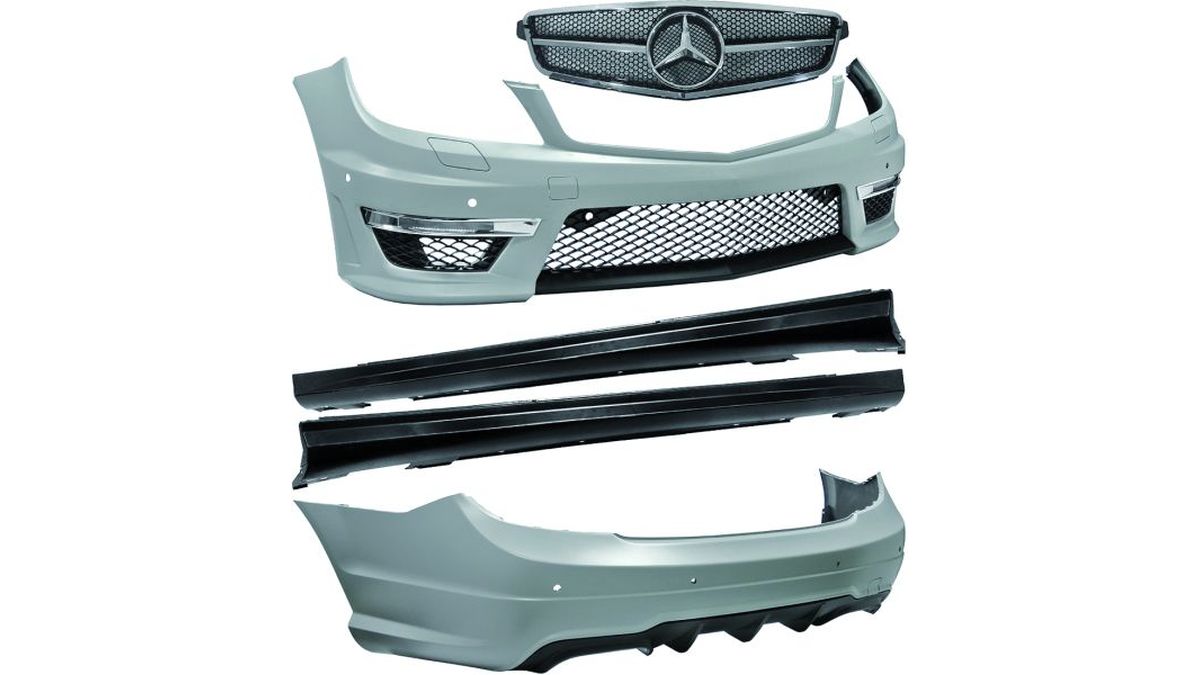 Kit complet look AMG pour Mercedes Classe C W204 berline (11-) sans PDC /  avec lave-phares Diederich (1672750)