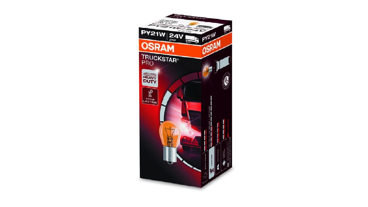 Halogen+OSRAM+TRUCKSTAR+PRO+%2B100%25+BAU15s+21W+24V+PY21W