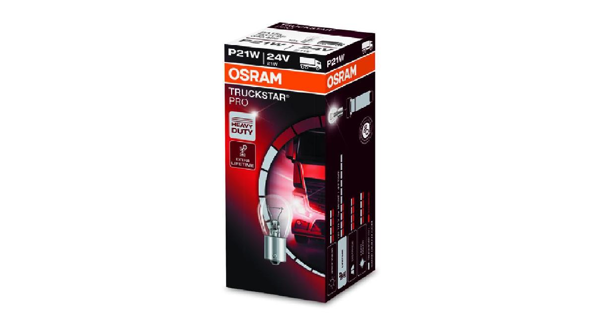 Halogen+OSRAM+TRUCKSTAR+PRO+%2B100%25+BA15s+21W+24V+P21W