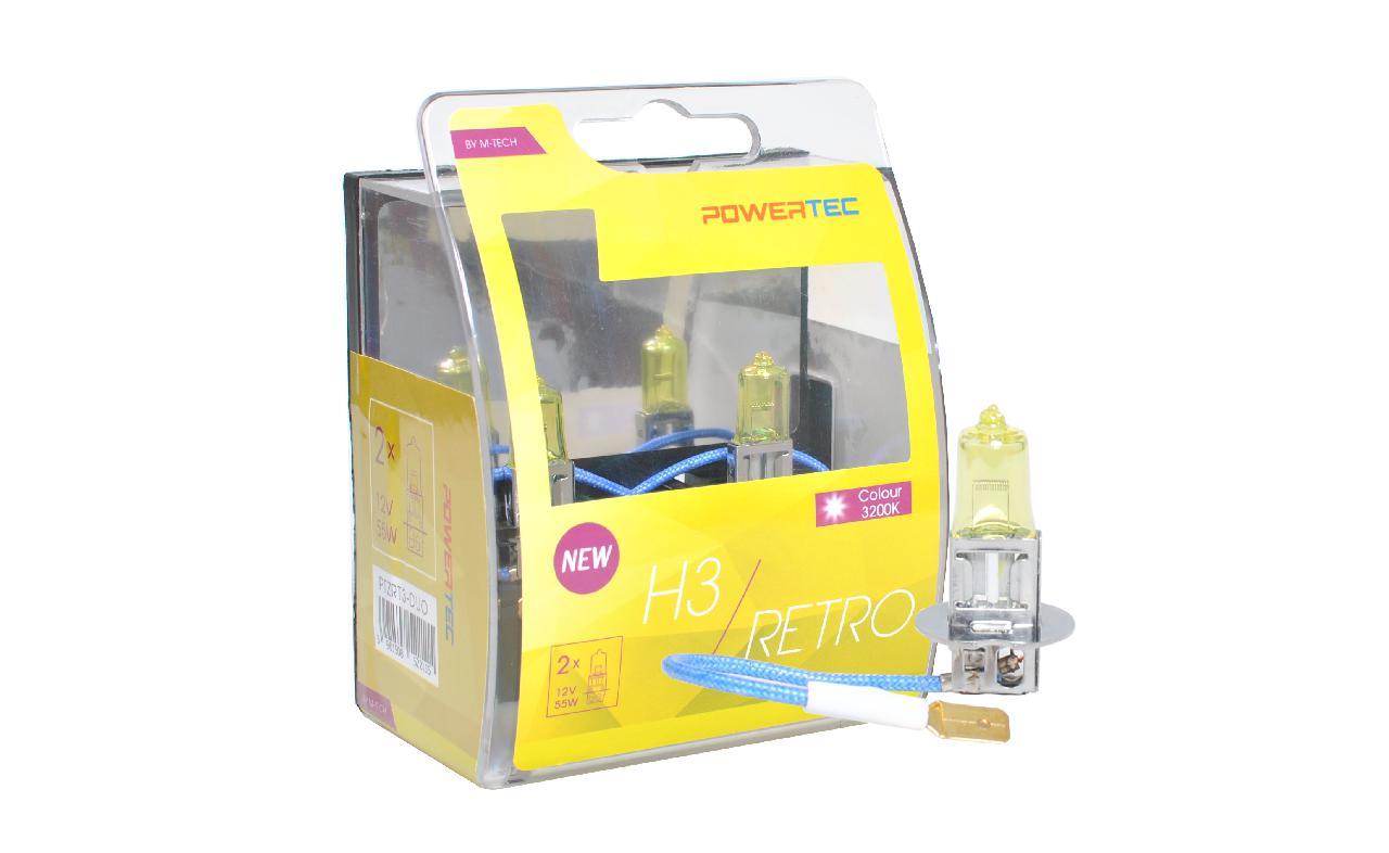 Ampoule halogène Powertec Retro H3 12V DUO (PTZRT3DUO)