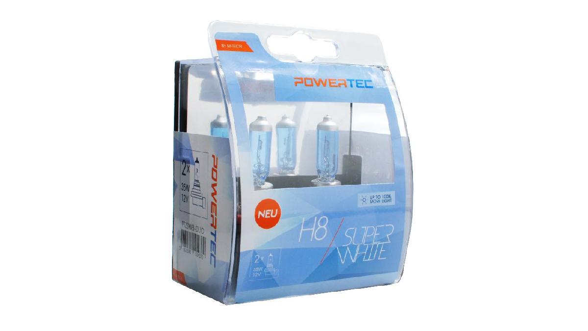 Ampoule+halog%C3%A8ne+Powertec+SuperWhite+H8+12V+DUO