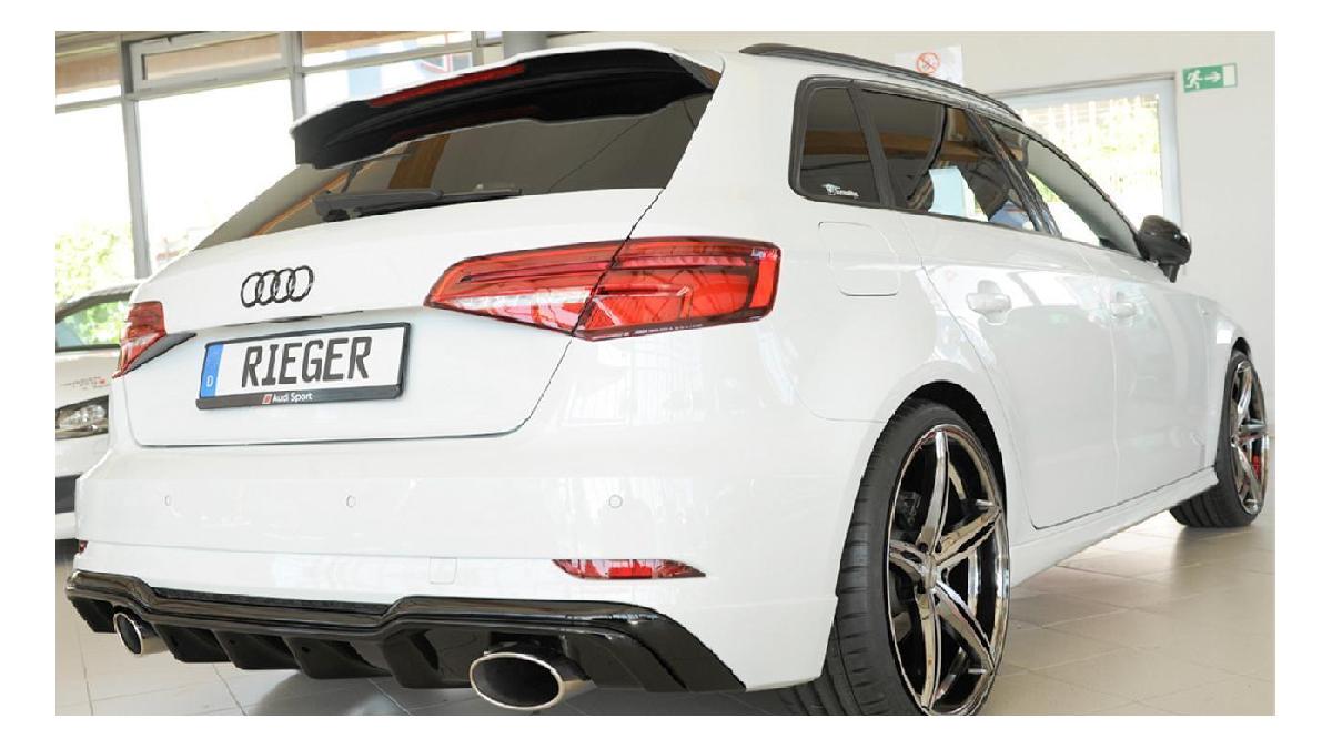 RIEGER+TUNING+Diffuseur+AR+en+ABS%2Fnoir+brillant+pour+AUDI+A3+S-Line+%2F+S3+%288V%29+Facelift+%282016-%29+Sportback+avec+%C3%A9chappement+ovale