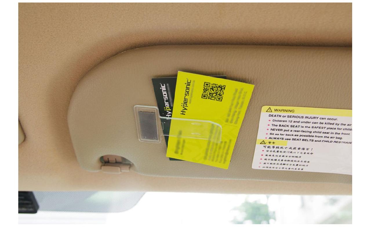 Hypersonic Clip Universel Auto-adhésif Pour Tickets & Cartes - Lot De 2 - Transparent - Fixation Parabrise