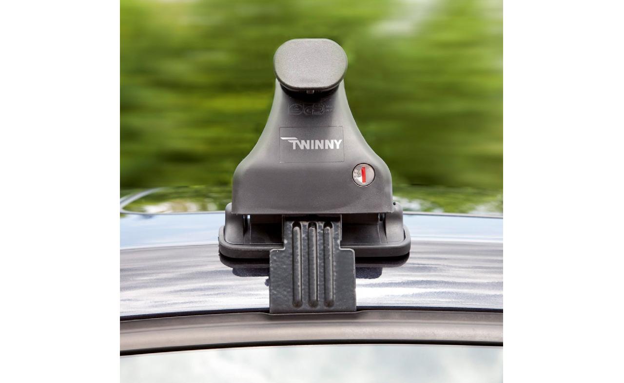 Jeu De Barres De Toit Twinny Load Aluminium A99 - Charge 90kg, Verrou Antivol - Pour Véhicules Avec Barres Longitudinales