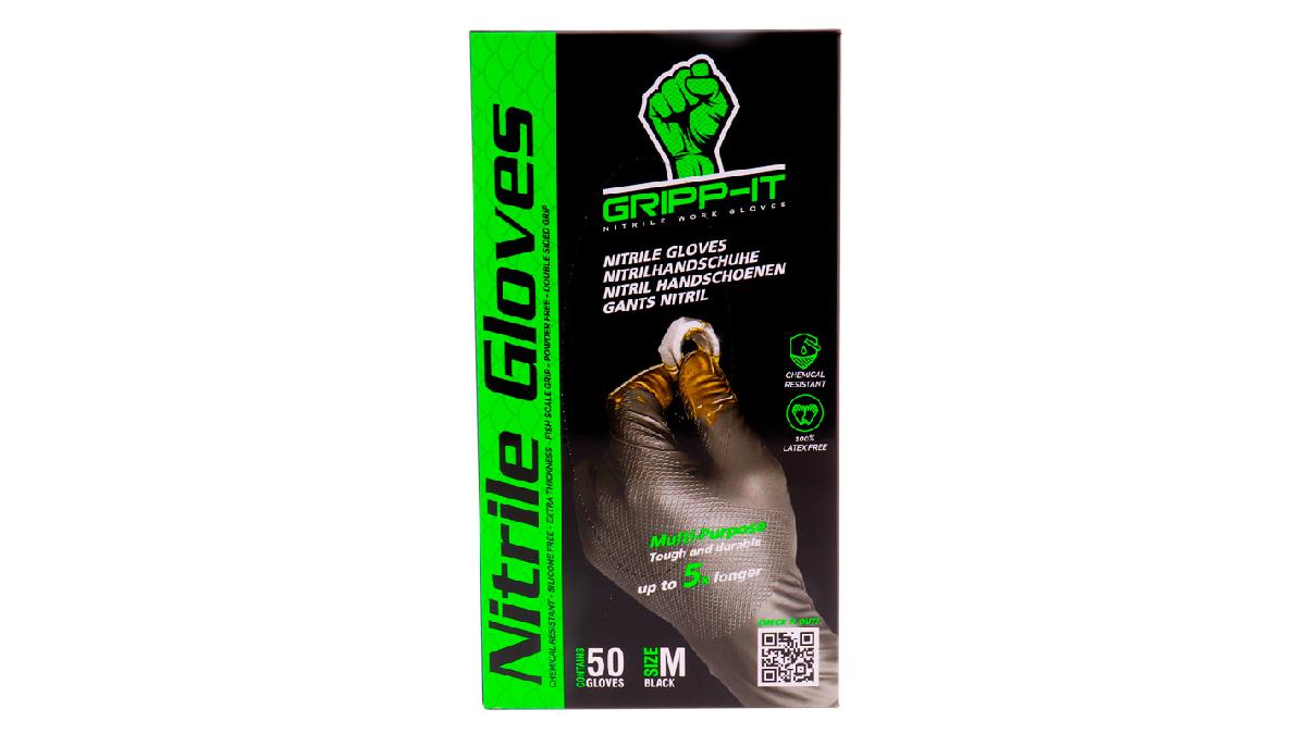 Gripp-It+Gants+Nitrile+-+taille+M+-+Noir+-+Bo%C3%AEte+distributrice+de+50+pcs