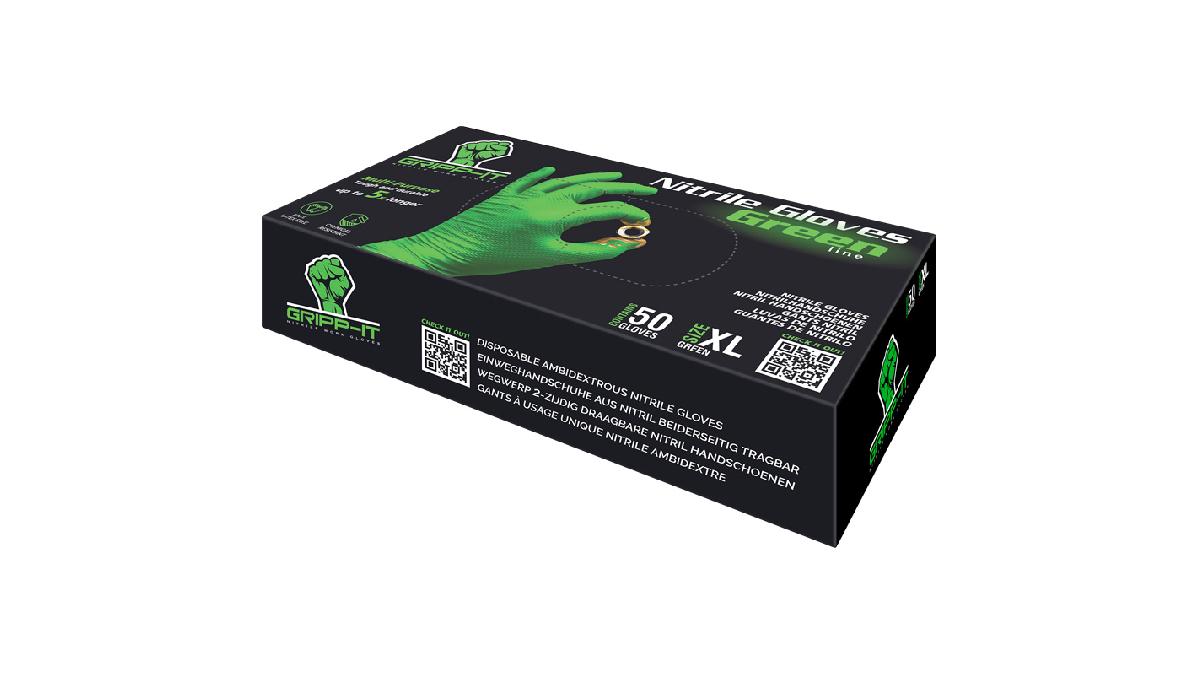 Gripp-It+Gants+Nitrile+-+taille+XL+-+Vert+-+Bo%C3%AEte+distributrice+de+50+pcs