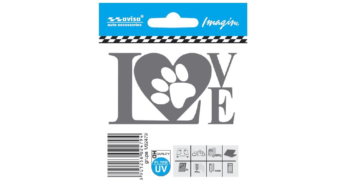 Autocollant+AutoTattoo+LOVE+paw+-+7%2C7x4%2C4cm