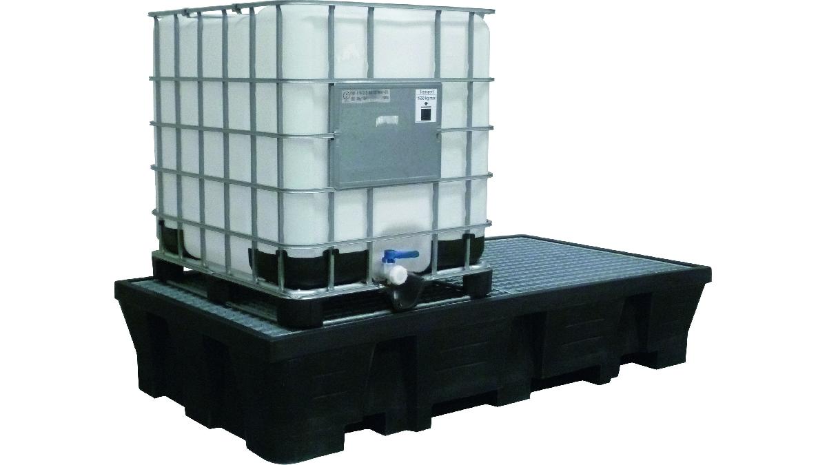 BAC+DE+RETENTION+1050L+-+POUR+2+CUBITAINERS+-+250X130X49CM-CAILLEBOTTIS+GALVA