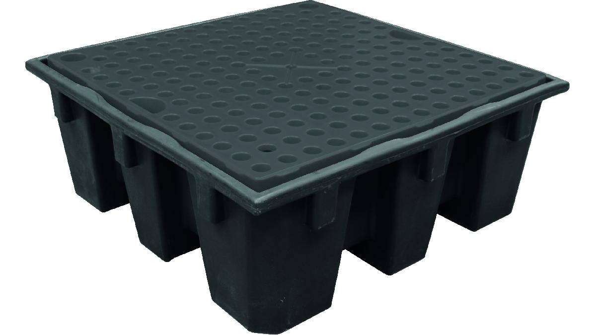 BAC+DE+RETENTION+NOIR+PE+4+FUTS+450L+1280X1280X485mm+AVEC+CAILLEBOTTIS+ET+CALE