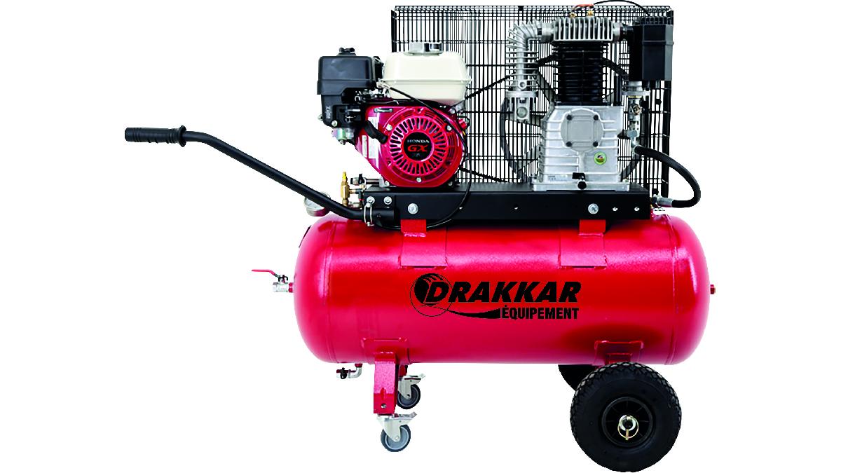 COMPRESSEUR+THERMIQUE+5CV+100L+MOTEUR+HONDA