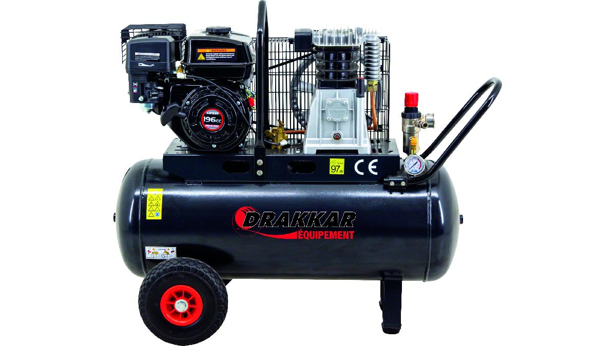 COMPRESSEUR+THERMIQUE+5CV+100L+MOTEUR+LANCIN