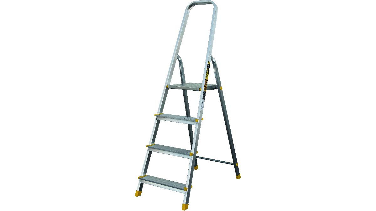 ESCABEAU+ALU+%2F+ACIER+4+MARCHES+SANS+PORTE+OUTILS