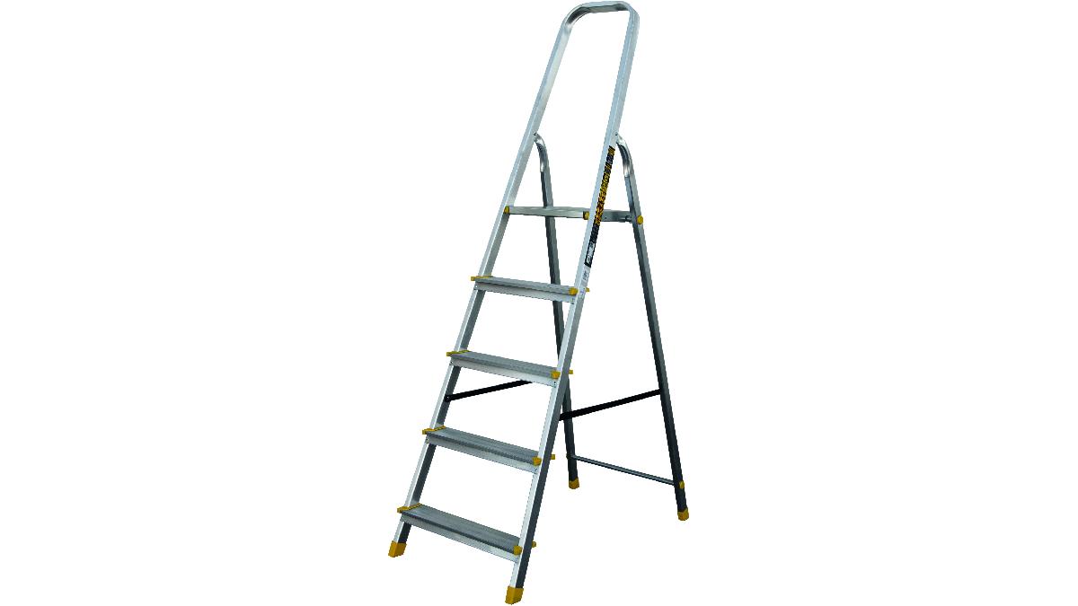 ESCABEAU+ALU+%2F+ACIER+5+MARCHES+SANS+PORTE+OUTILS