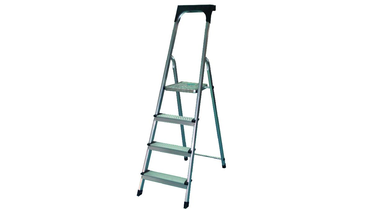 ESCABEAU+ALU+%2F+ACIER+4+MARCHES+AVEC+PORTE+OUTILS