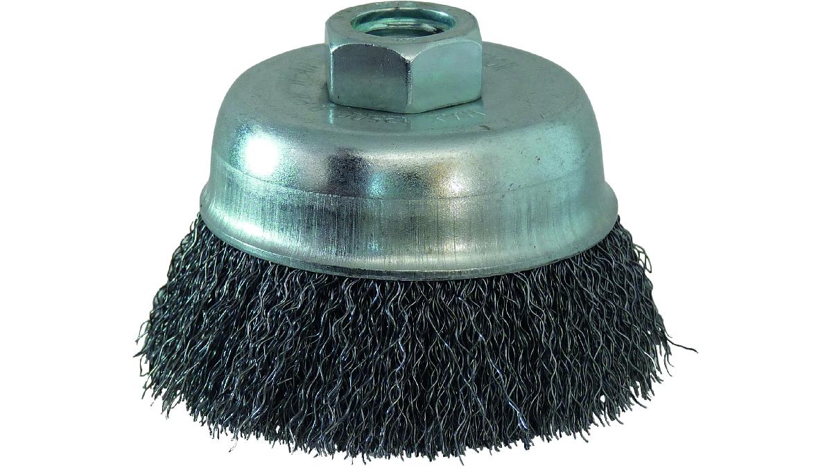 BROSSE+CONIQUE+D.75+M14+FIL+0.30+ACIER+ONDULE