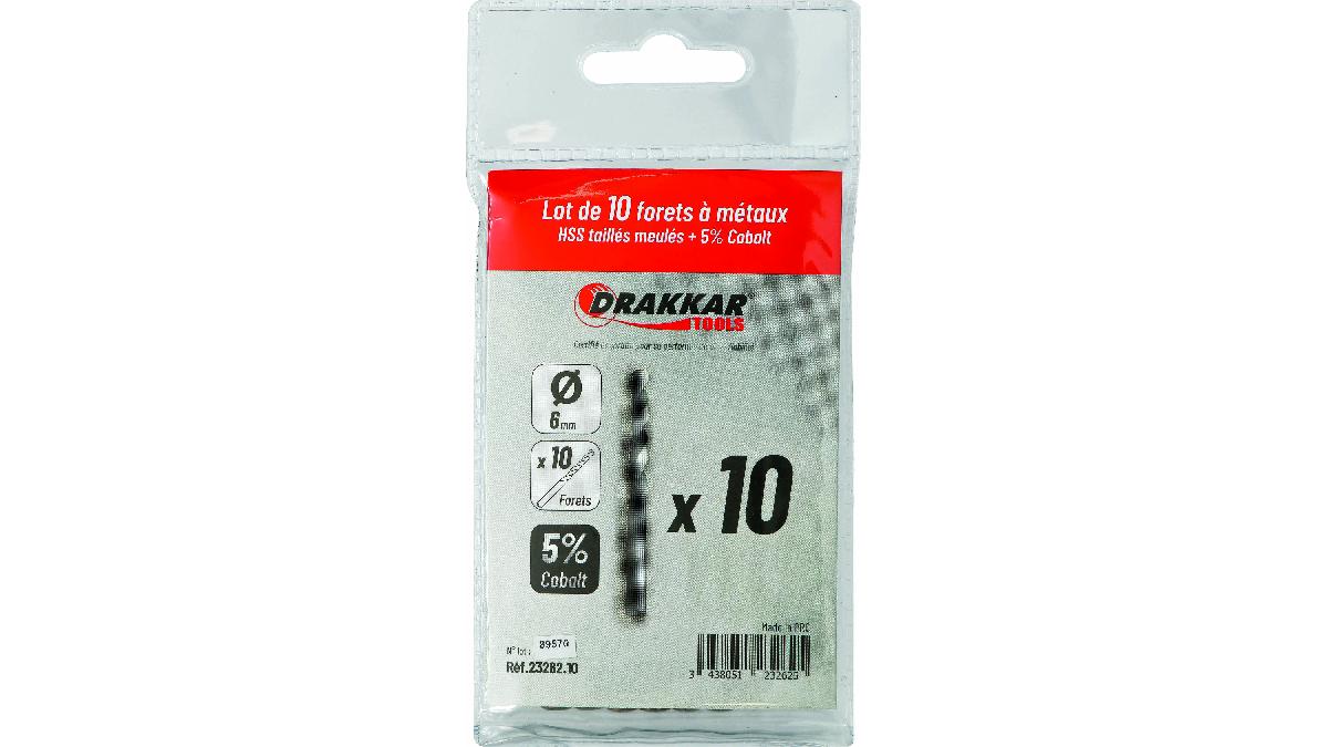 LOT+10X23262+FORET+COBALT+DIN+338+DIAM+6