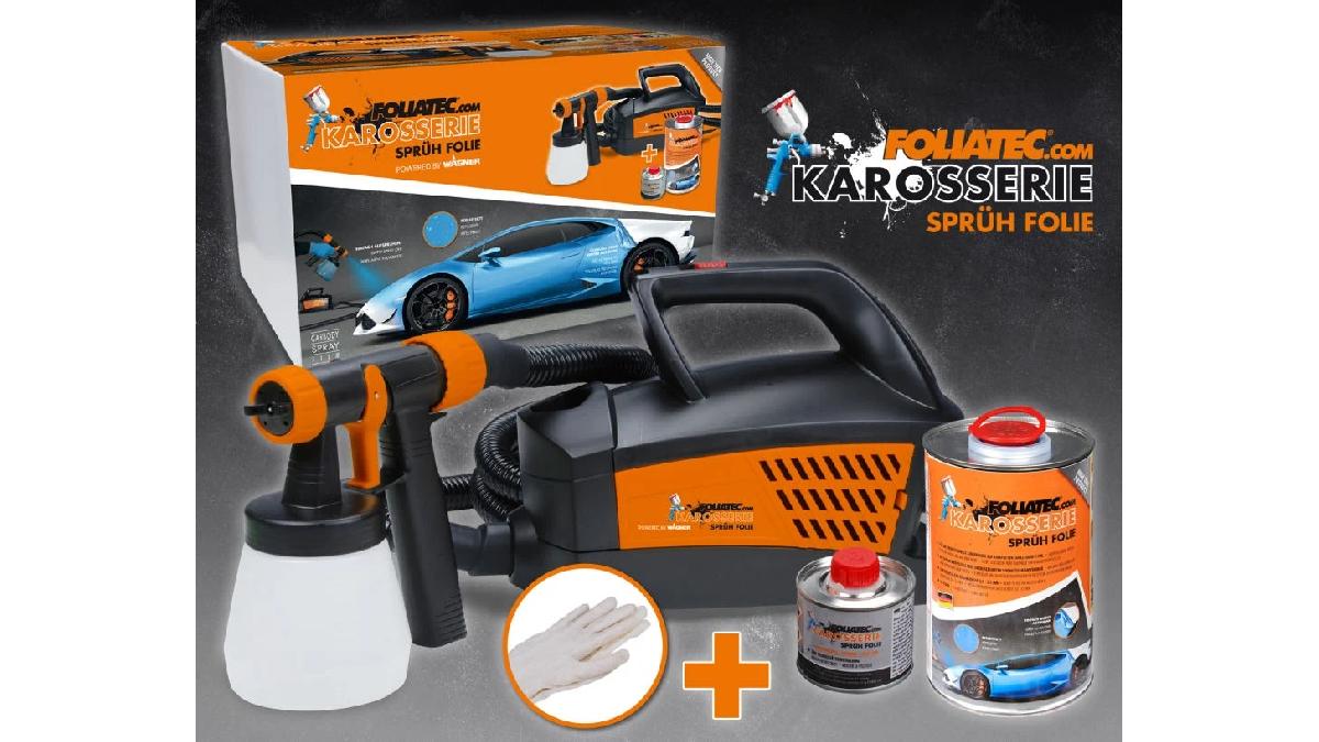 FOLIATEC+Syst%C3%A8me+de+pulv%C3%A9risation+spray+film+pour+carrosserie+avec+5L+de+produit+noir+mat